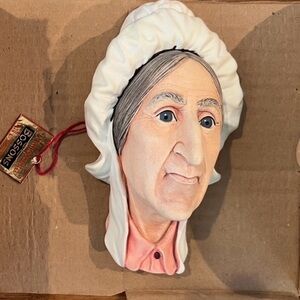 Rare Vintage Bossons Betsey Trotwood Chalkware Head